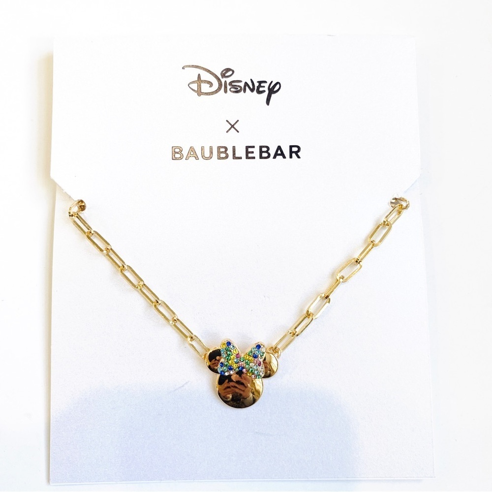 Disney X Baublebar gold Minnie necklace NEW